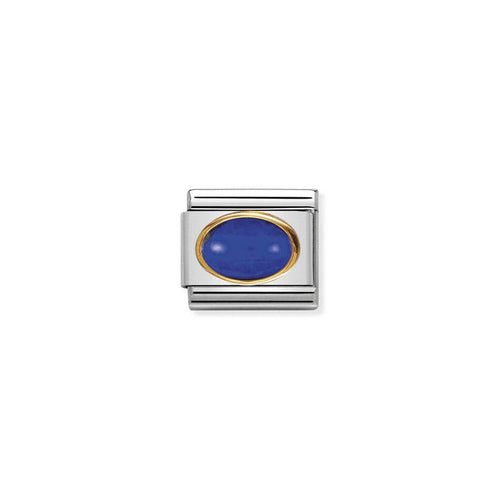 Nomination Classic Link Oval Hard Stones 18K Gold Lapis