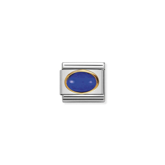 Nomination Classic Link Oval Hard Stones 18K Gold Lapis