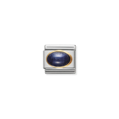 Nomination Classic Link Oval Semi-Precious Stones 18K Gold Sapphire