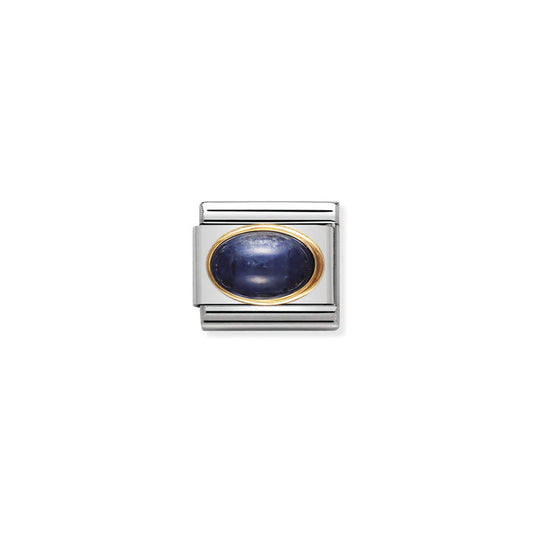 Nomination Classic Link Oval Semi-Precious Stones 18K Gold Sapphire