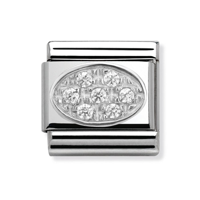 Nomination Classic Link Oval White Pave Charm