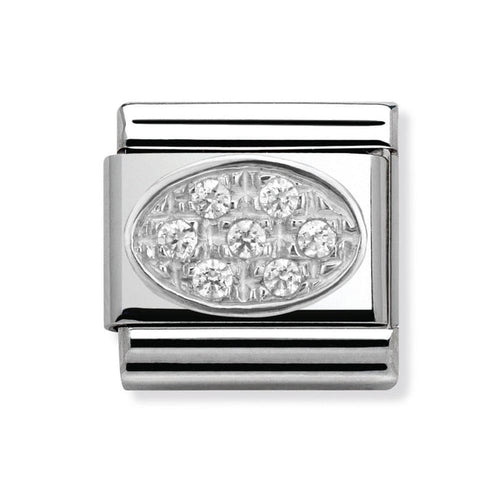 Nomination Classic Link Oval White Pave Charm