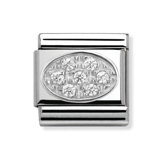 Nomination Classic Link Oval White Pave Charm