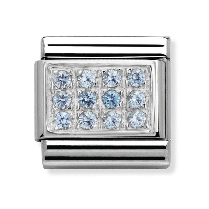 Nomination Classic Link Pave Light Blue Cubic Zirconia Charm