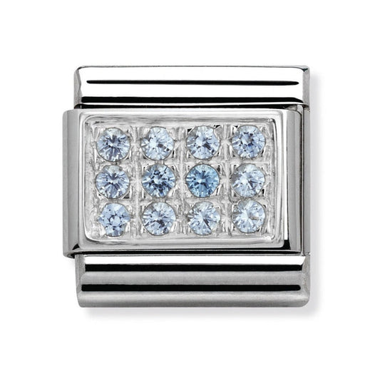 Nomination Classic Link Pave Light Blue Cubic Zirconia Charm