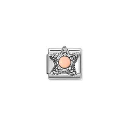 Nomination Classic Link Pink Coral Stone Starfish