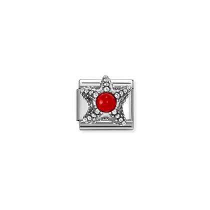 Nomination Classic Link Red Stone Starfish