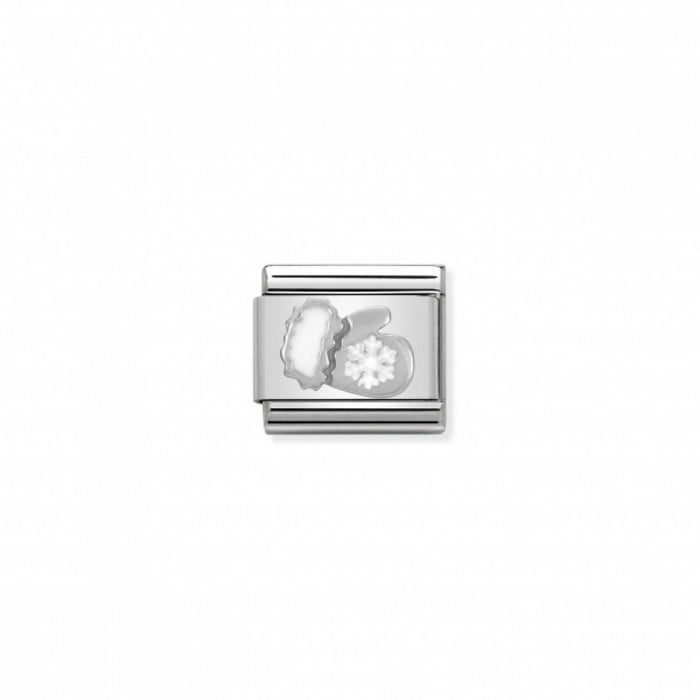 Nomination Classic Link Silver and Enamel Glove with Snowflake