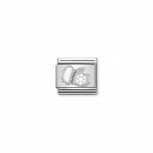 Nomination Classic Link Silver and Enamel Glove with Snowflake
