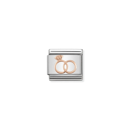 Nomination Classic Link Symbols 9K Rose Gold Marriage Rings
