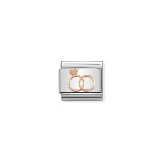 Nomination Classic Link Symbols 9K Rose Gold Marriage Rings
