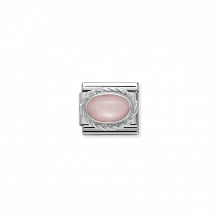 Nomination Classic Link Twisted Setting Pink Opal Charm