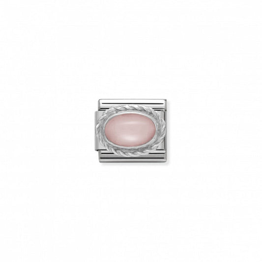 Nomination Classic Link Twisted Setting Pink Opal Charm