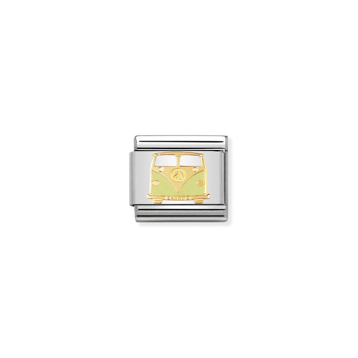 Nomination Classic Peace and Love Links 18K Gold and Enamel Van