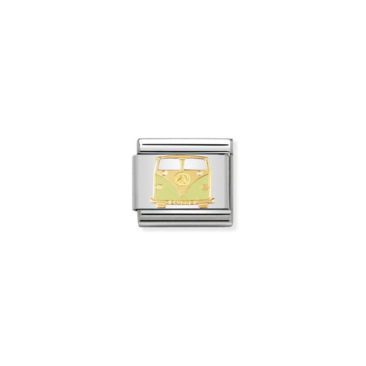 Nomination Classic Peace and Love Links 18K Gold and Enamel Van