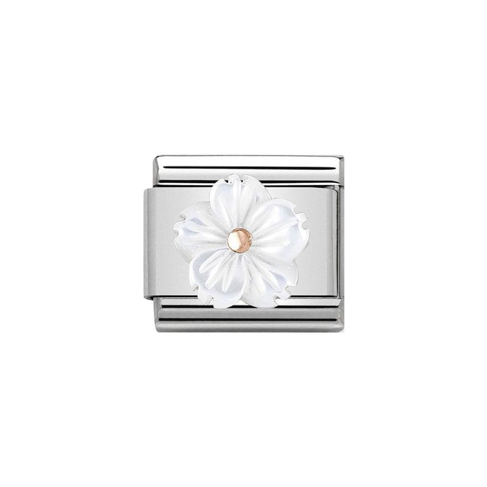 Nomination Classic Rose Gold & White Mother of Pearl Flower Charm
