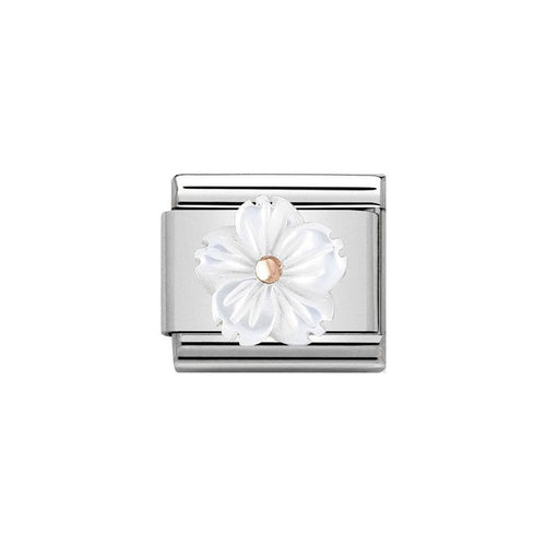 Nomination Classic Rose Gold & White Mother of Pearl Flower Charm