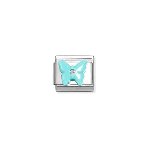 Nomination Classic Silver Butterfly Charm - Turquoise Resin