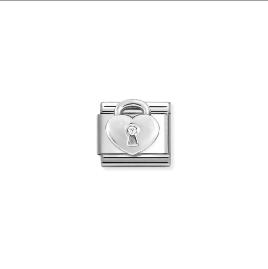 Nomination Classic Silver CZ Padlock Charm