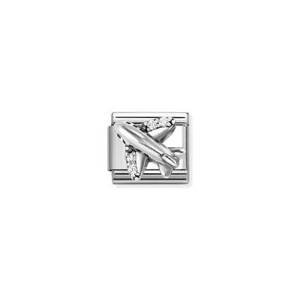 Nomination Classic Silver CZ Plane Charm