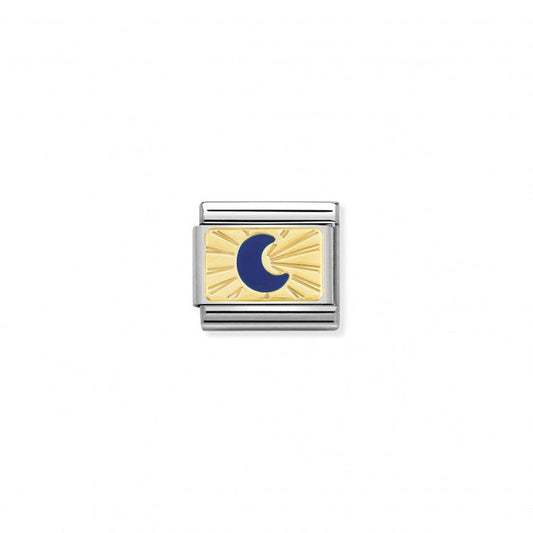 Nomination Composable Classic Link 18k Gold Blue Enamel Moon