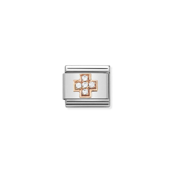 Nomination Composable Classic Rose Gold Charm - CZ Cross