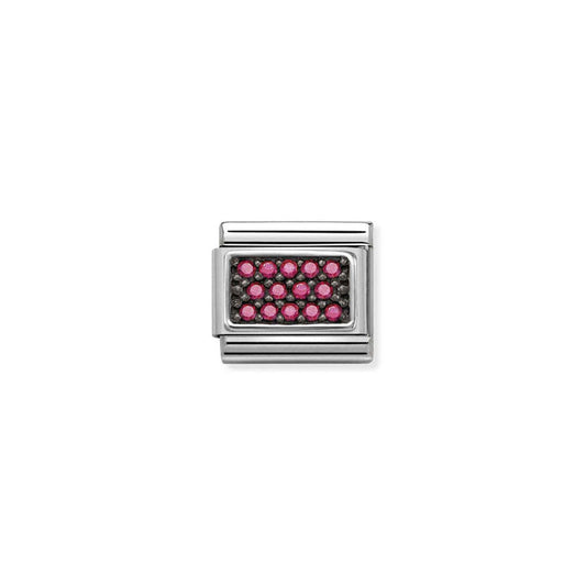 Nomination Composable Classic Silver Charm - CZ Pave Fuschia
