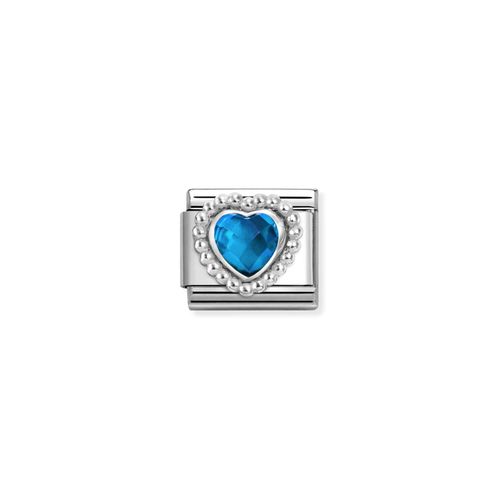 Nomination Composable Classic Silver Charm Heart Blue Dots Setting