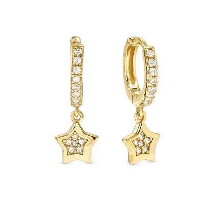 Nomination Petit Sparkle Hoop Earrings - Gold Star