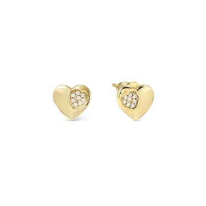 Nomination Petit Sparkle Stud Earrings - Gold Heart