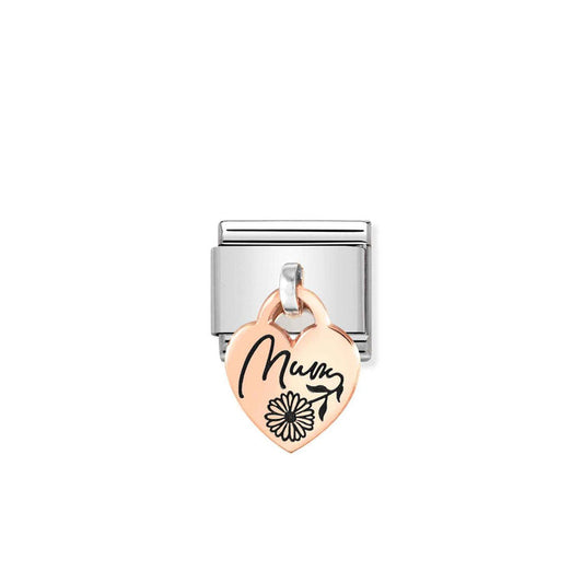 Nomination Rose Gold Heart Pendant Charm - Mum