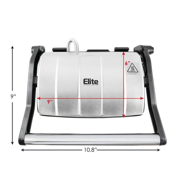 Dimensions:  9" Length, 10.8" Width.  Cooking Surface: 9" Length, 6" Width.