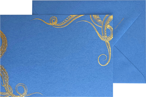 Octopus Undulation Engraved Greeting Card & Envelope