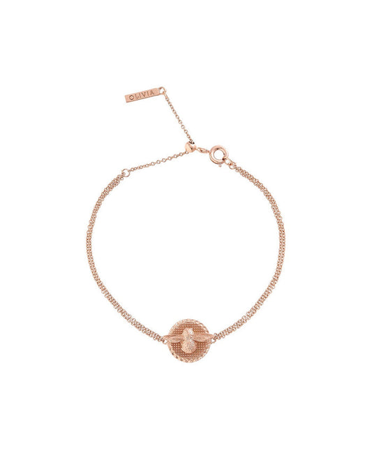 Olivia Burton 3D Bee Disc Chain Bracelet Rose Gold