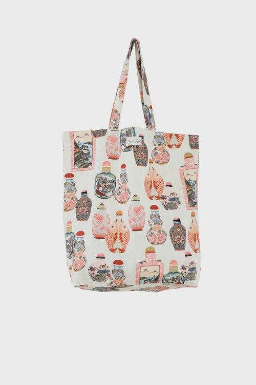 One Hundred Stars Canvas Bag - Perfume Bottles Blush