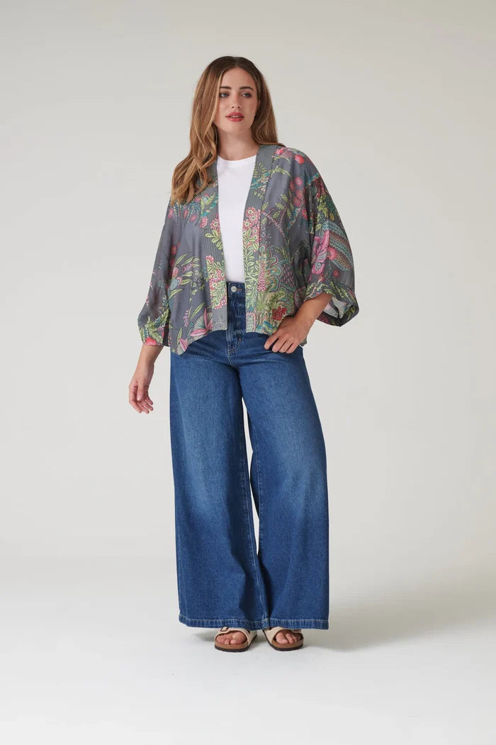 One Hundred Stars Kimono - Boho Garden Grey