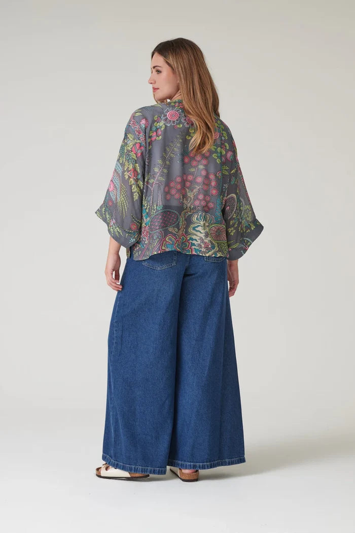 One Hundred Stars Kimono - Boho Garden Grey