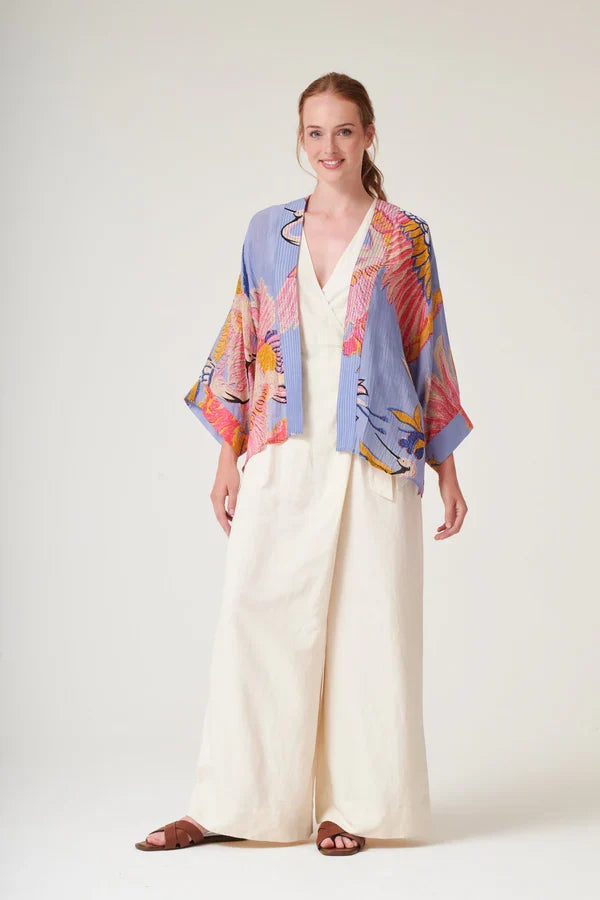 One Hundred Stars Kimono Crane Periwinkle