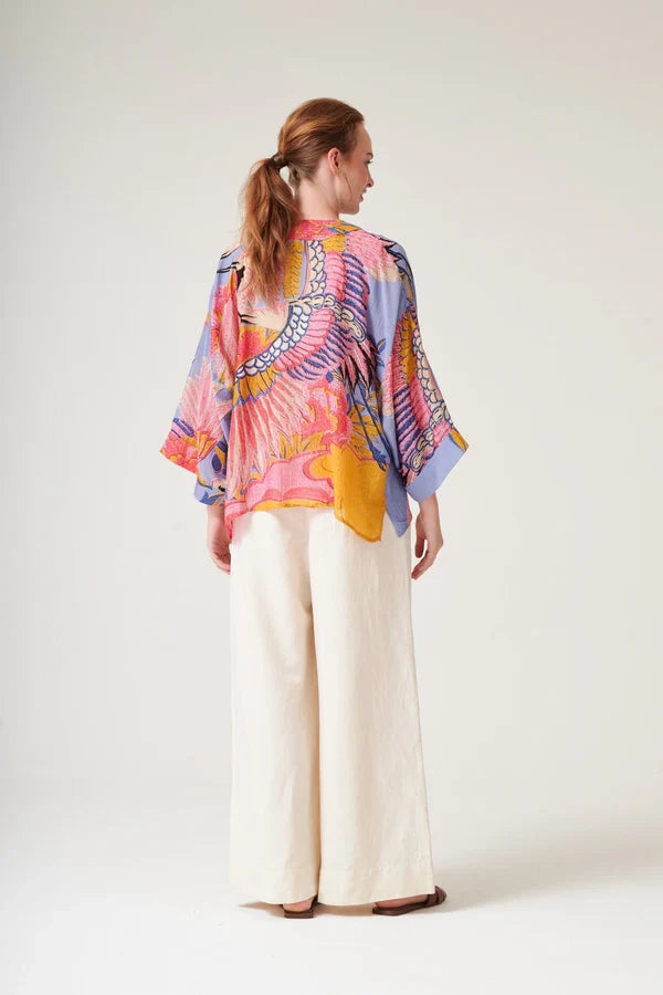One Hundred Stars Kimono Crane Periwinkle