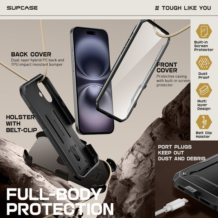 OPEN BOX | iPhone 16 6.1 inch Unicorn Beetle PRO Rugged Case - Black