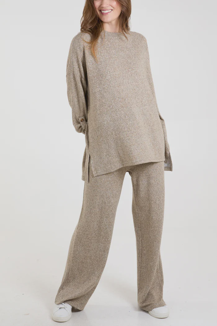 Oversized Wide Leg Lounge Suit - Mocha