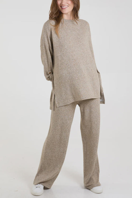 Oversized Wide Leg Lounge Suit - Mocha
