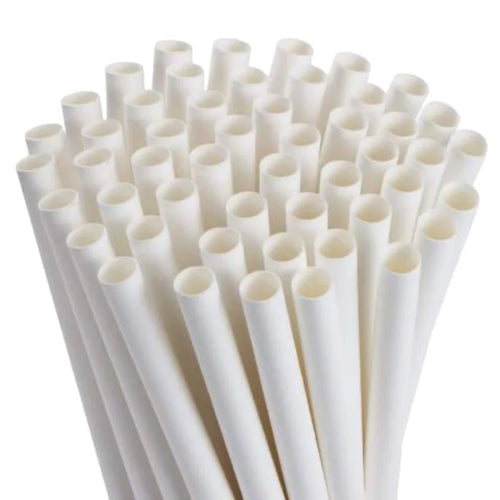 Paper Regular Straight Straws White x 250