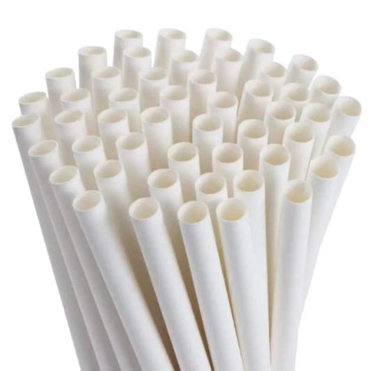Paper Regular Straight Straws White x 250