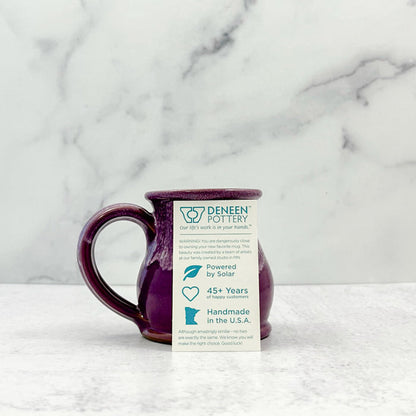 Paula Deen Round Belly Handmade Coffe Mug 10oz Light Blue with Sand
