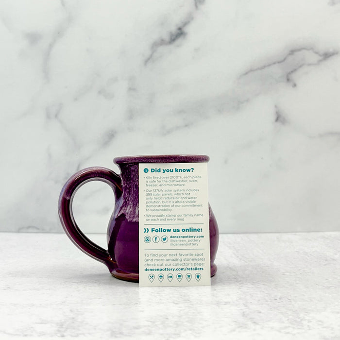 Paula Deen Round Belly Handmade Coffe Mug 10oz Light Blue with Sand