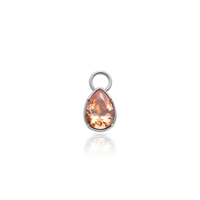 Peach Stone Charm Silber