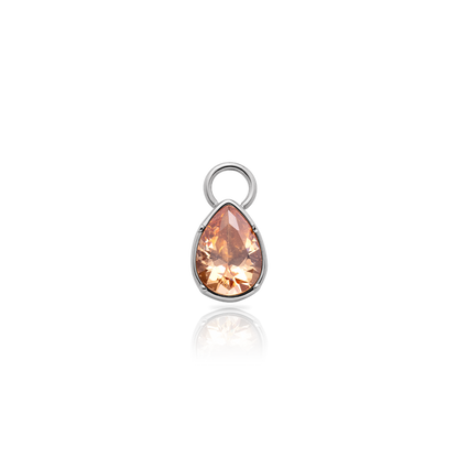 Peach Stone Charm Silber