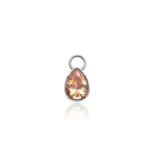 Peach Stone Charm Silber