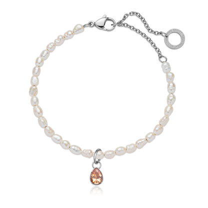 Peach Stone Charm Silber